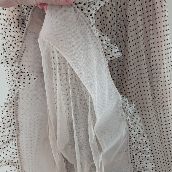 Anthropologie Maeve Strapless Polka Dot Tulle Midi Dress - Picture 12 of 15